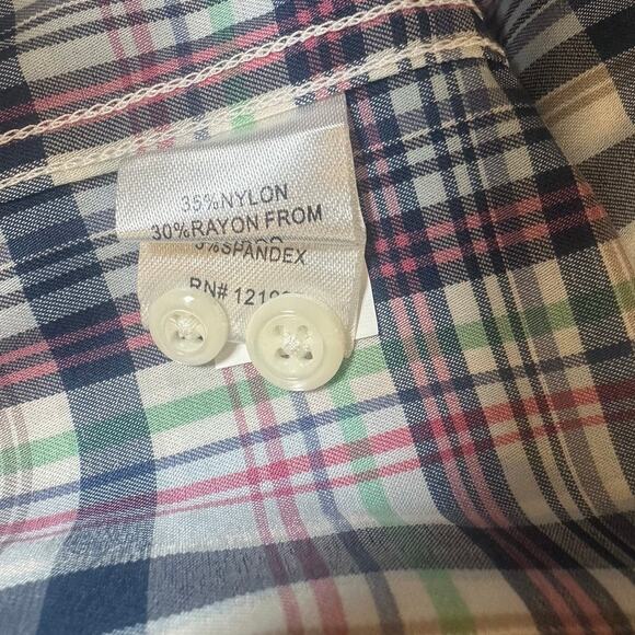 Johnnie-O Prep-Formance Blue Multicolored Plaid Button Down Shirt sz S NWOT - Picture 7 of 9